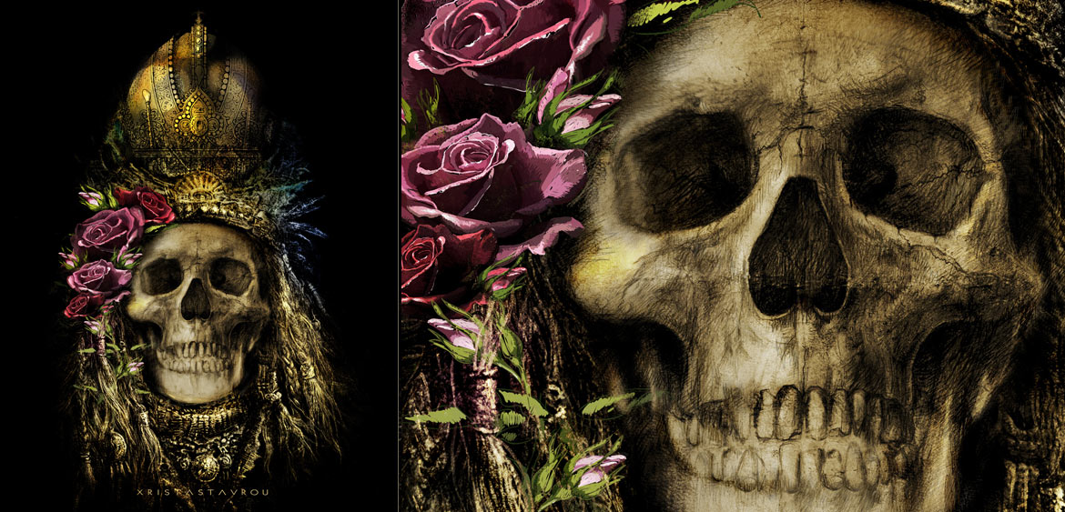 Skull Dead Queen Art Dead Queen